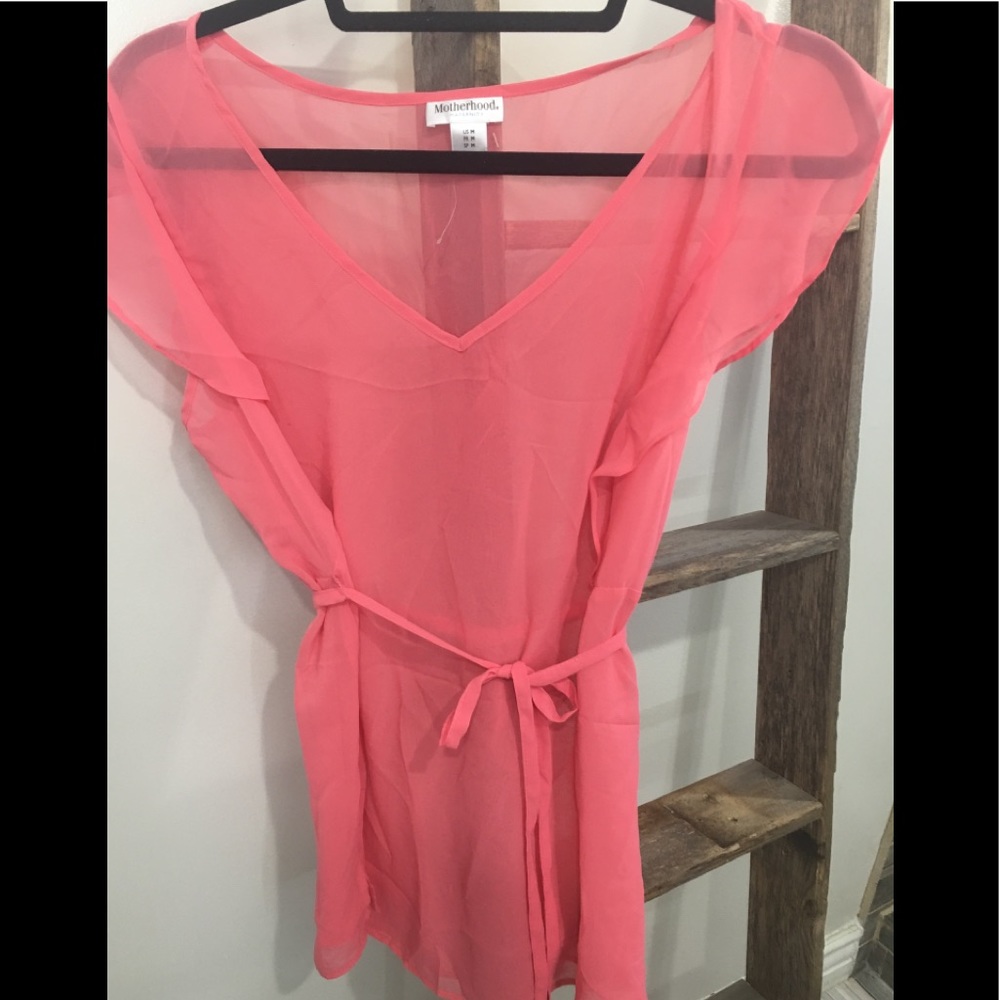Motherhood maternity pink sheer top